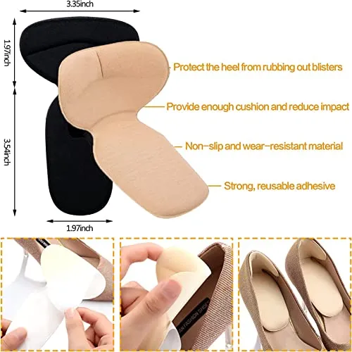 16Pieces Heel Pads,Heel Inserts for Women & Men, Reusable Heel Cushion Pads, Self Adhesive Shoe Fillers, High Shoe Inserts Pad for Preventing Too Big Shoe from Heel Slipping Blisters Relieve Pain