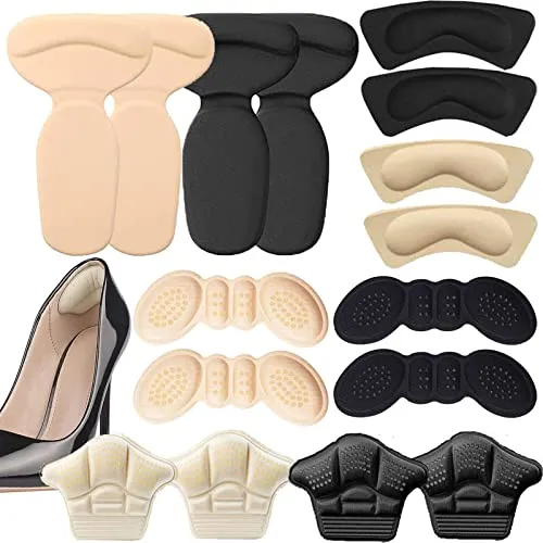 16Pieces Heel Pads,Heel Inserts for Women & Men, Reusable Heel Cushion Pads, Self Adhesive Shoe Fillers, High Shoe Inserts Pad for Preventing Too Big Shoe from Heel Slipping Blisters Relieve Pain