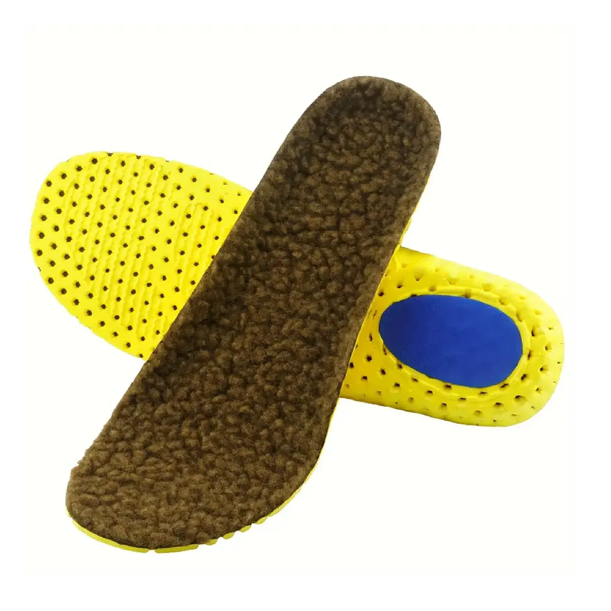 1Pair Winter Warm Honeycomb Comfortable Lamb Wool Insoles, Breathable Cushioning Sweat-Absorbing Insoles