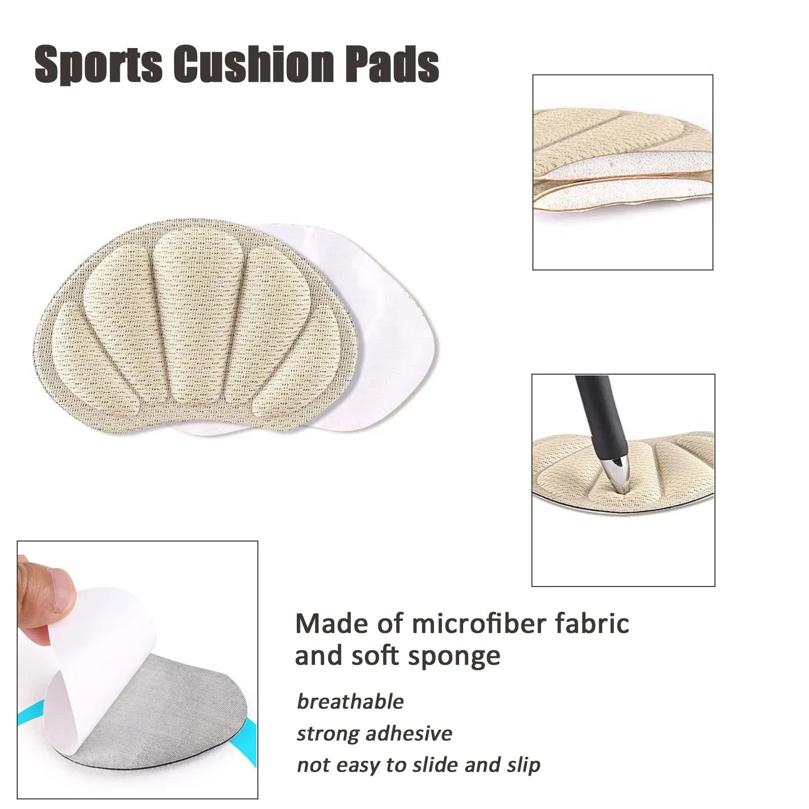 3 Pairs Shoes Cushions Pads, Soft Thick Heel Grips for Loose Shoes Self-Adhesive Heel Protectors for Trainers Anti Slip Shoes Pads Shoes Inserts for Women and Men