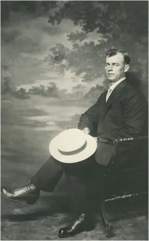 AA-31 Man with Straw Hat Posing for Photograph - Vintage Image