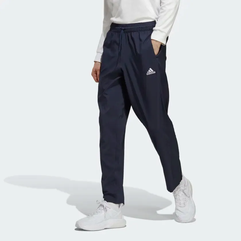 ADIDAS AEROREADY ESSENTIALS STANFORD OPEN HEM EMBROIDERED SMALL LOGO TRACKSUIT BOTTOMS - IC9416