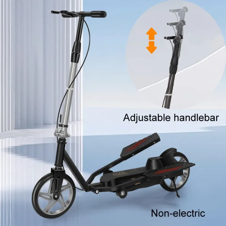 Adult Scooter Two-wheel Mobility Scooter Double Wing Pedal Bike, Model: Folding Silver