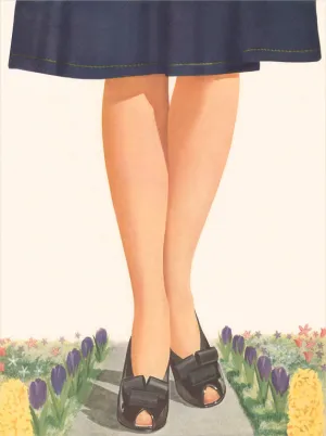 AM-657 Legs of Giantess in Garden - Vintage Image