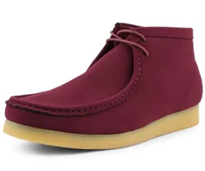 Amali Wallabee Boot Style Men's Burgundy Suede High Top Shoes