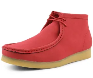 Amali Wallabee Boot Style Men's Burnt Red Suede High Top Shoes