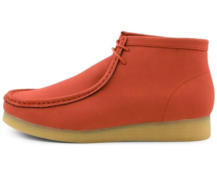 Amali Wallabee Boot Style Men's Orange Suede High Top Shoes