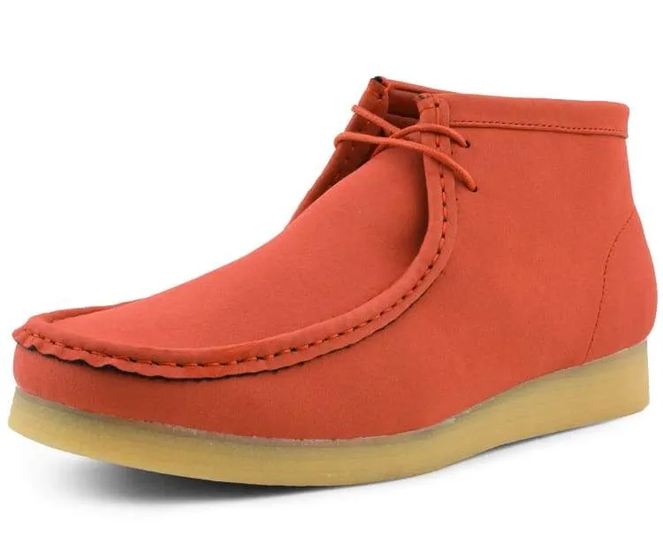 Amali Wallabee Boot Style Men's Orange Suede High Top Shoes