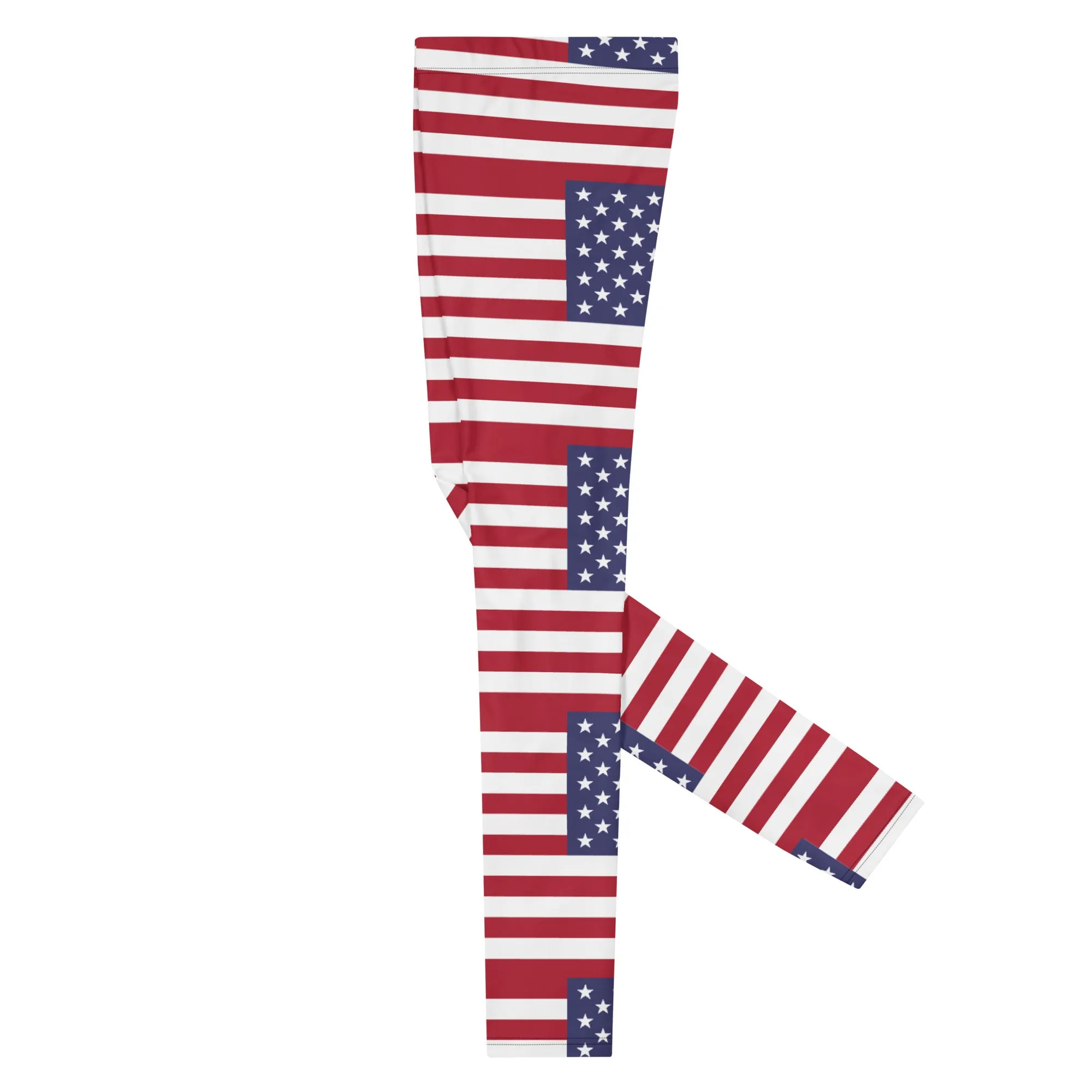 American Flag Meggings, Patriotic July 4th Holiday Men's Leggings Tights Pants - Made in USA/EU/MX (US Size: XS-3XL)