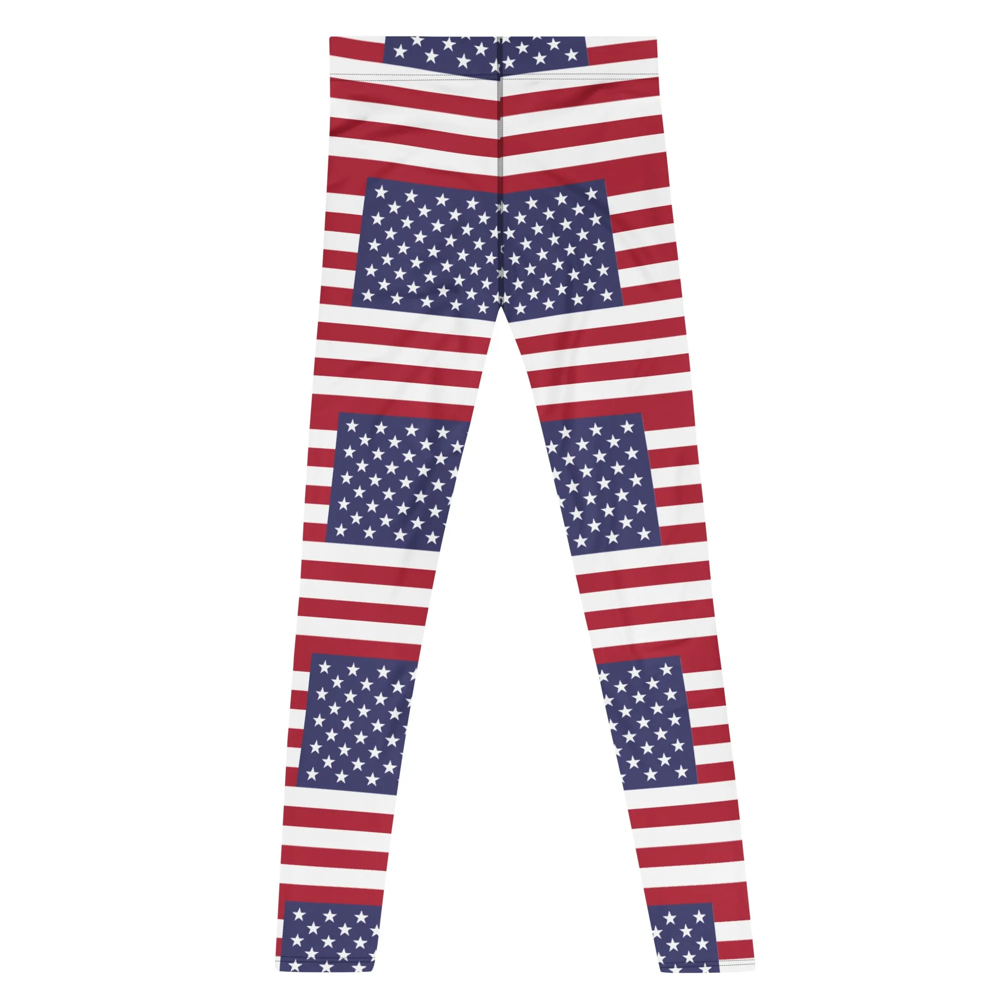 American Flag Meggings, Patriotic July 4th Holiday Men's Leggings Tights Pants - Made in USA/EU/MX (US Size: XS-3XL)