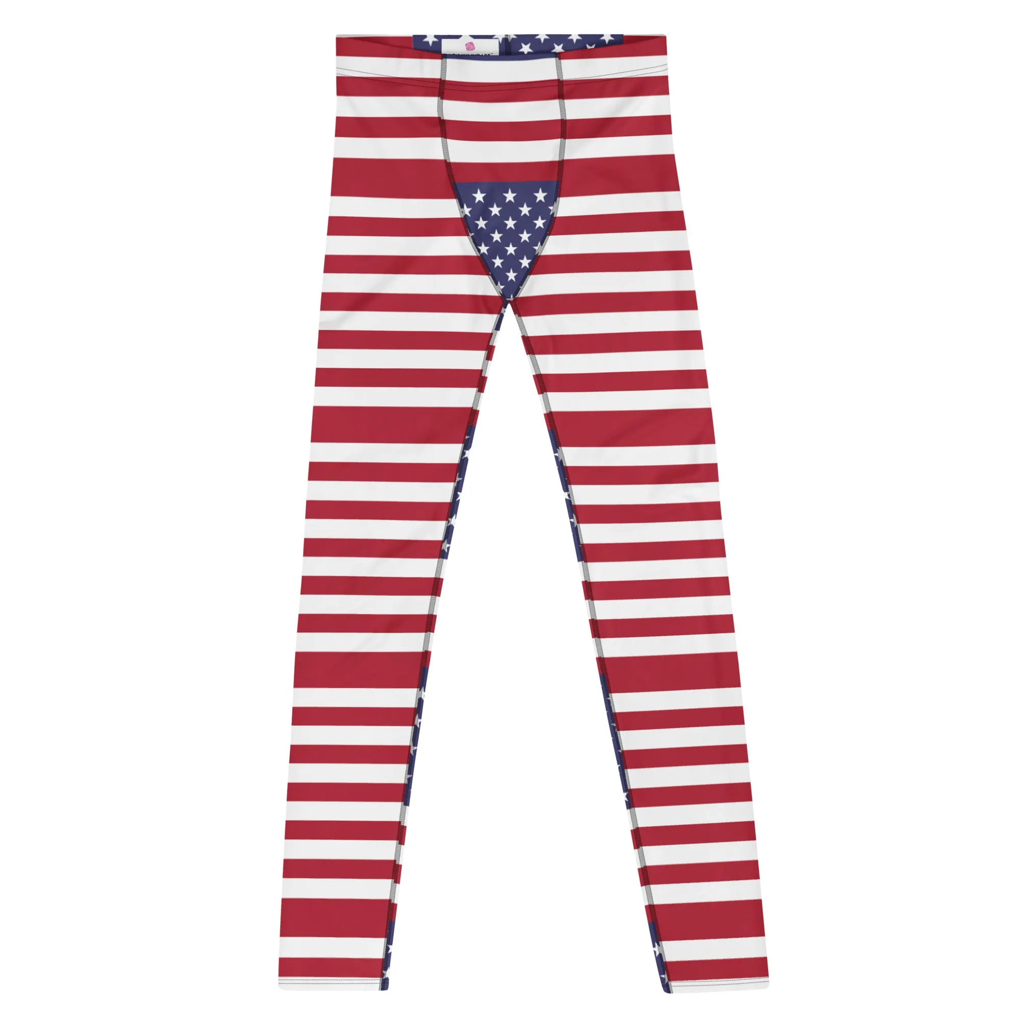 American Flag Meggings, Patriotic July 4th Holiday Men's Leggings Tights Pants - Made in USA/EU/MX (US Size: XS-3XL)