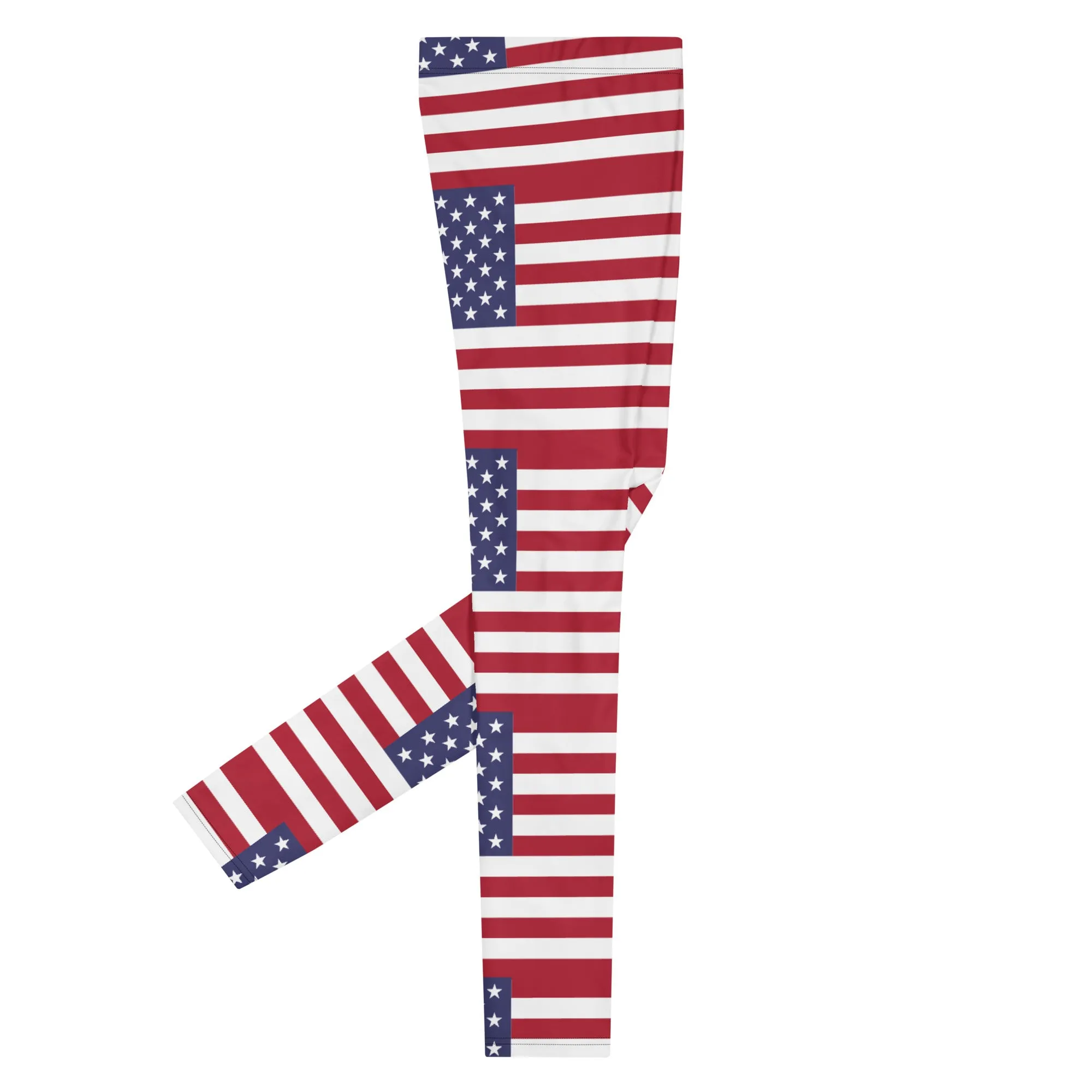 American Flag Meggings, Patriotic July 4th Holiday Men's Leggings Tights Pants - Made in USA/EU/MX (US Size: XS-3XL)