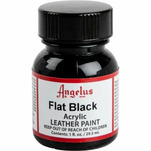 Angelus Acrylic Paint Flat Black #101 29Ml Use On Leather, Vinyl Or Fabric