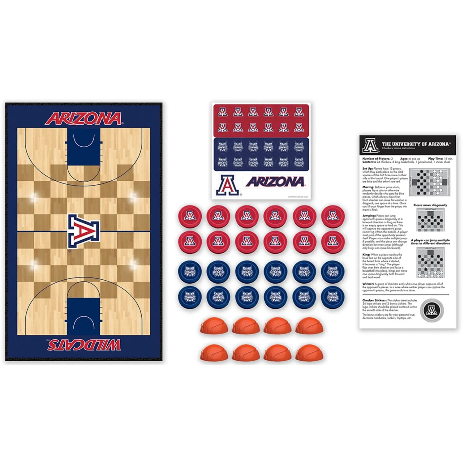 Arizona Wildcats Checkers Board Game