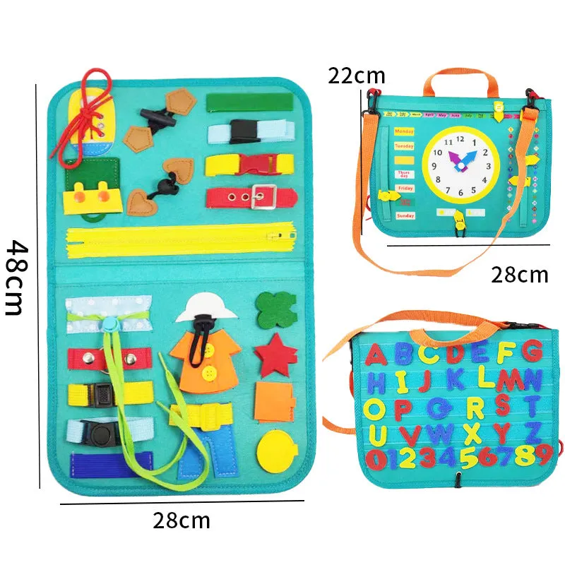 Baby Early Education Preschool Sensory Learning Toy Book Children's Busy Board Dressing And Buttoning Learning | Brodtica.com