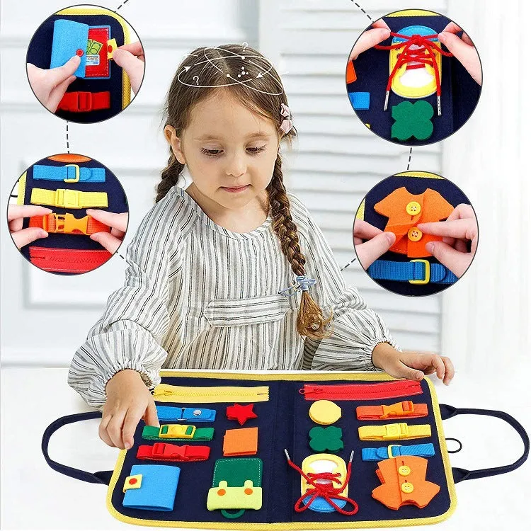 Baby Early Education Preschool Sensory Learning Toy Book Children's Busy Board Dressing And Buttoning Learning | Brodtica.com