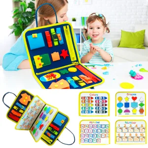 Baby Early Education Preschool Sensory Learning Toy Book Children's Busy Board Dressing And Buttoning Learning | Brodtica.com