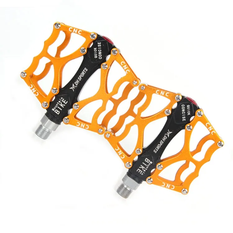 Bicycle Pedal Mountain Bike Aluminum Alloy Palin Pedal Non-Slip Bearing Pedal(901 Yellow)