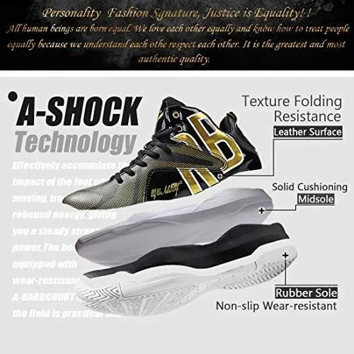 Boys Shoes Equality Signature Breathable Basketball Shoes for Boys Durable Girls Basketball Shoes Comfortable Basketball Sneakers for Boys Non-slip Kids Sneakers Boys Tennis Shoes Size 7.5 Black