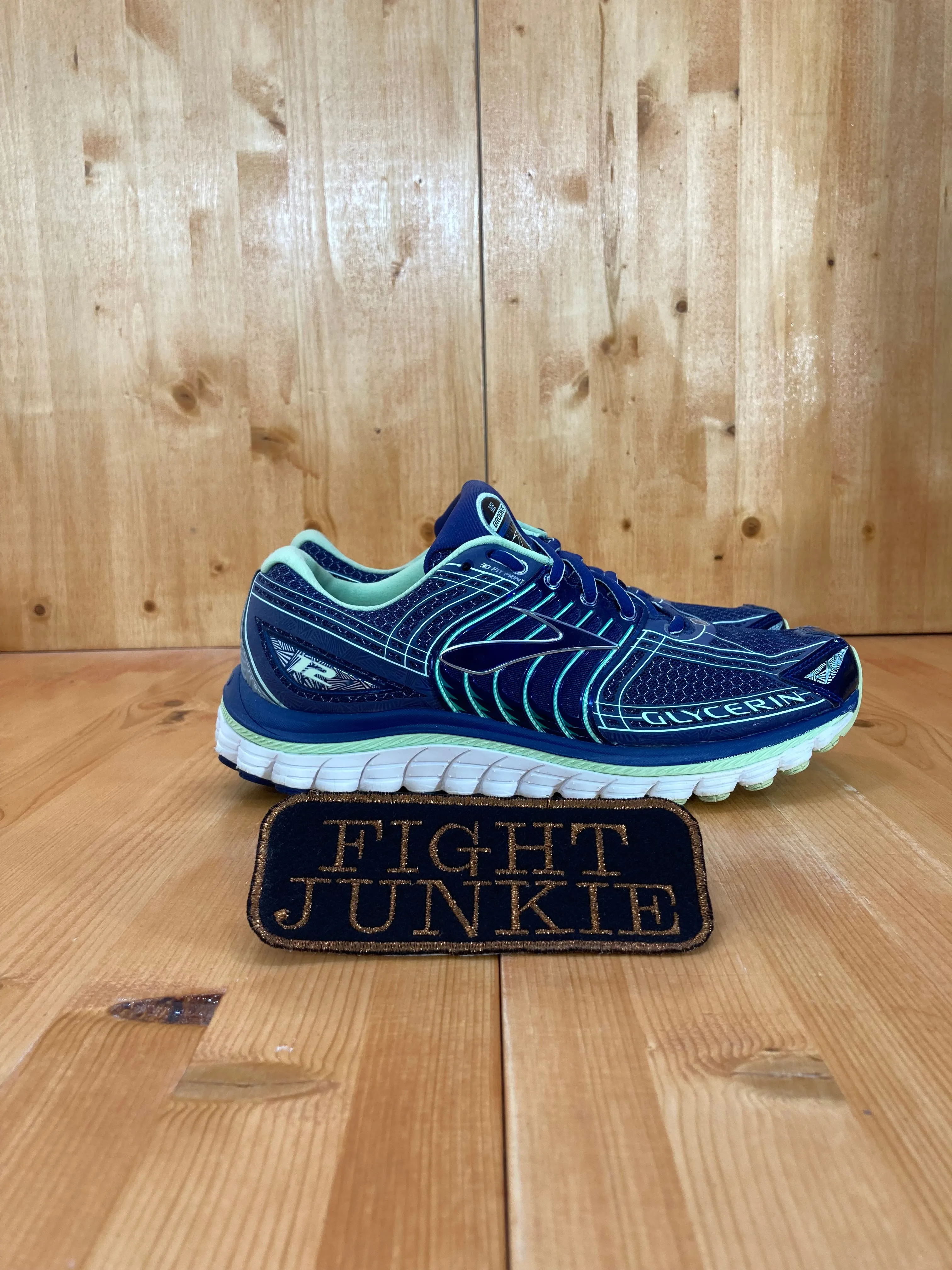 BROOKS GLYCERIN 12 Women Size 10B Athletic Shoes Sneakers Blue & Green 1201601B453