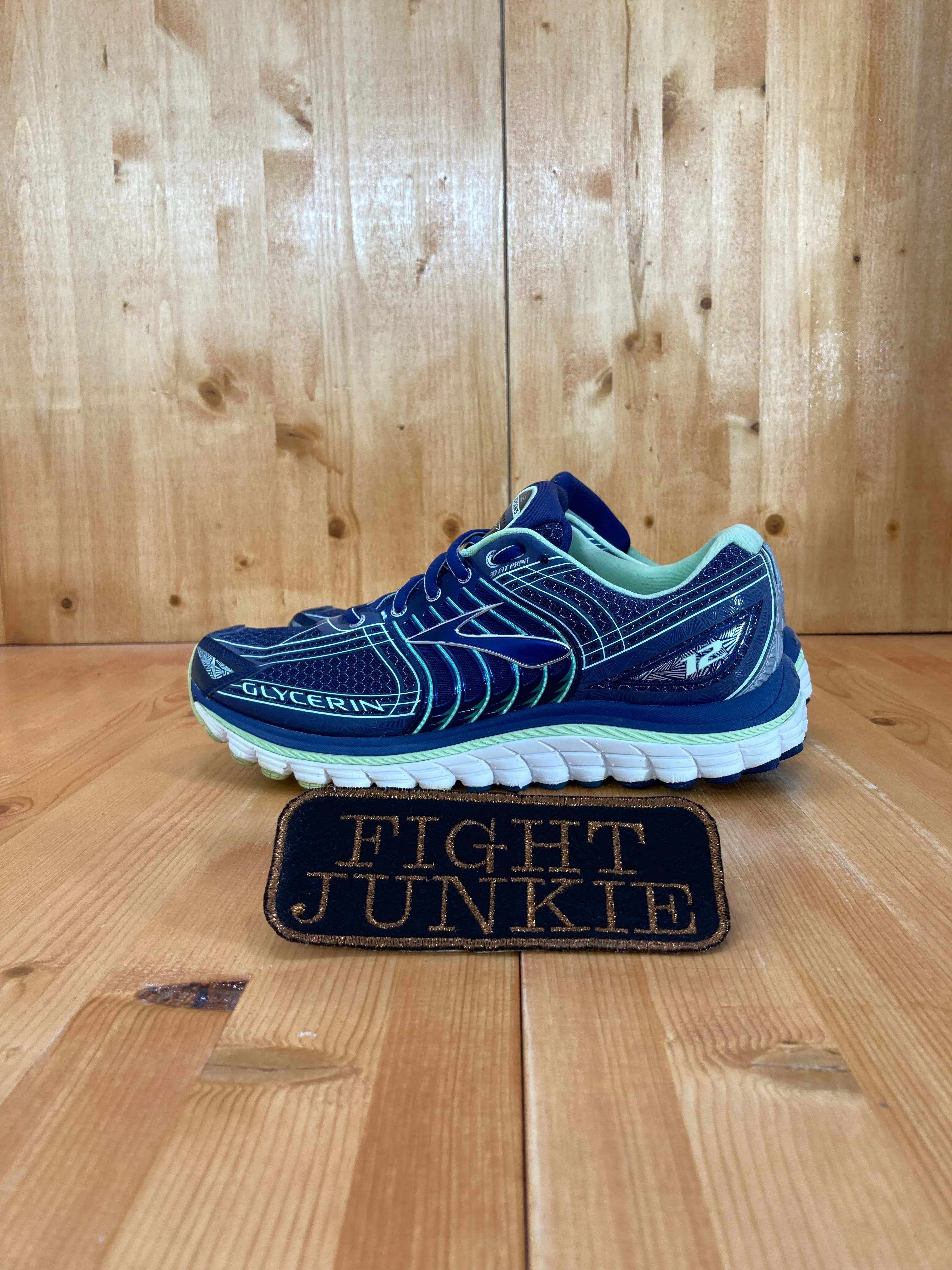 BROOKS GLYCERIN 12 Women Size 10B Athletic Shoes Sneakers Blue & Green 1201601B453