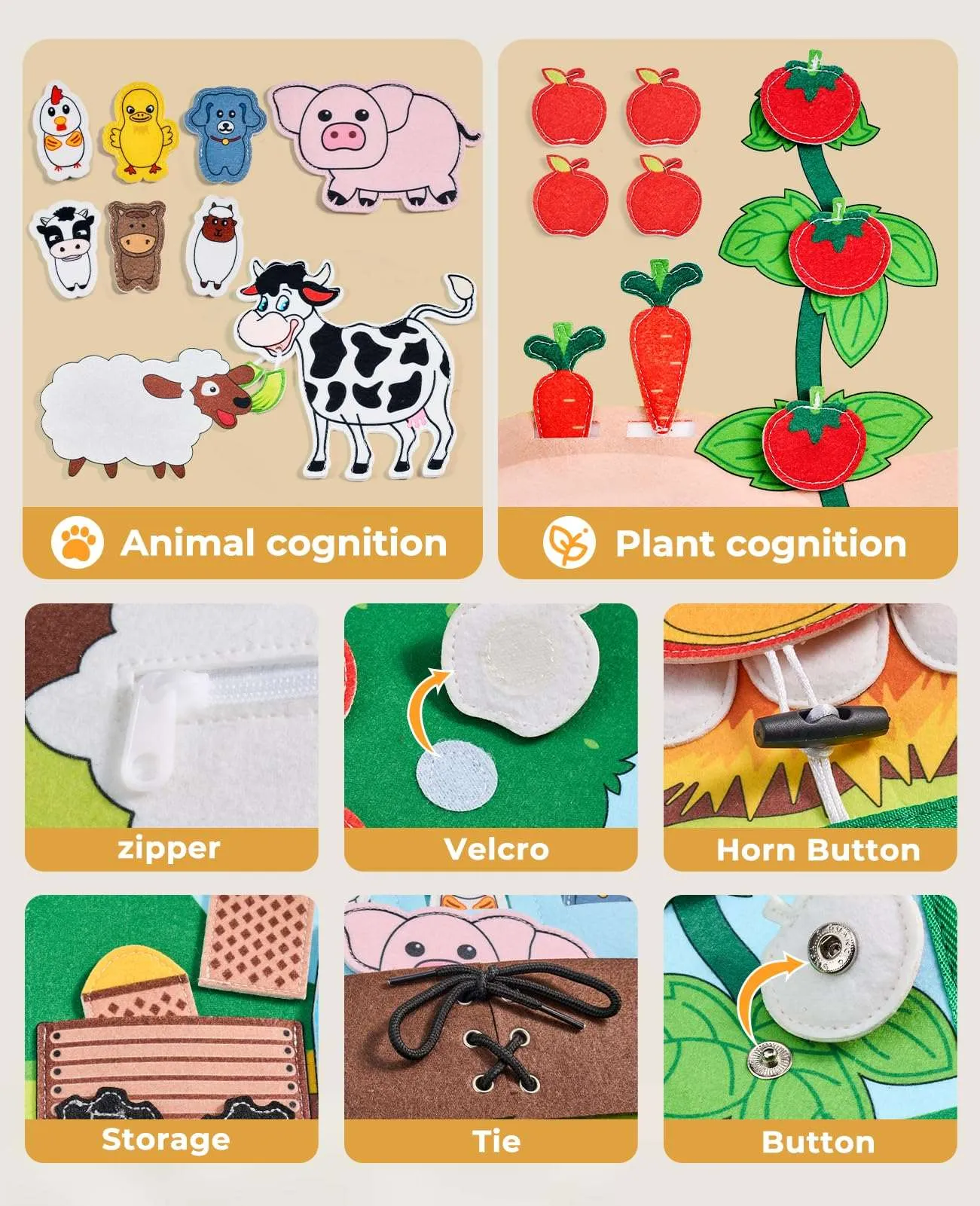 Busy Board Farm Themed Montessori Toy