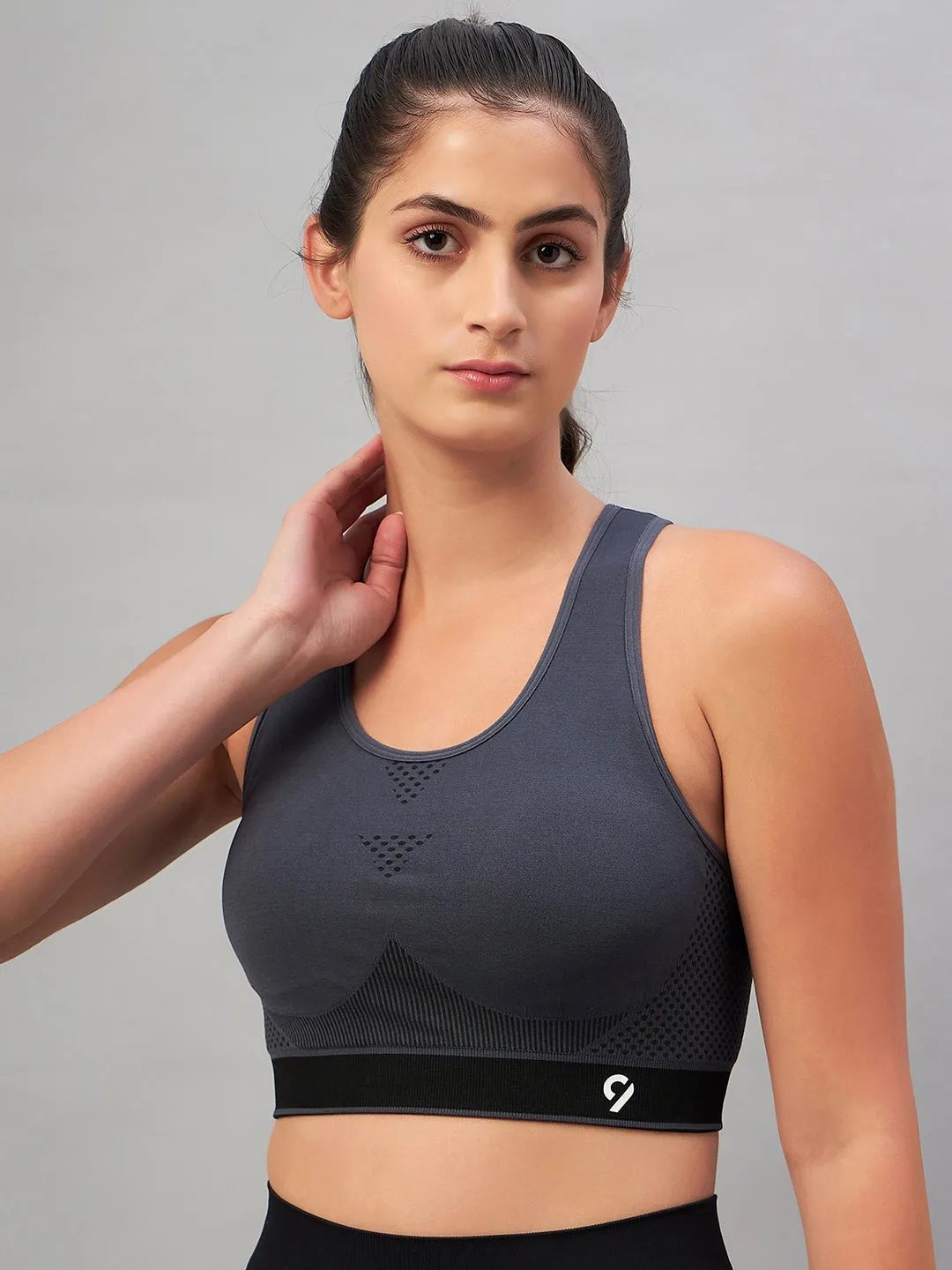 C9 AIrwear Seamless Women Brown Sports Bra - Dark Slate