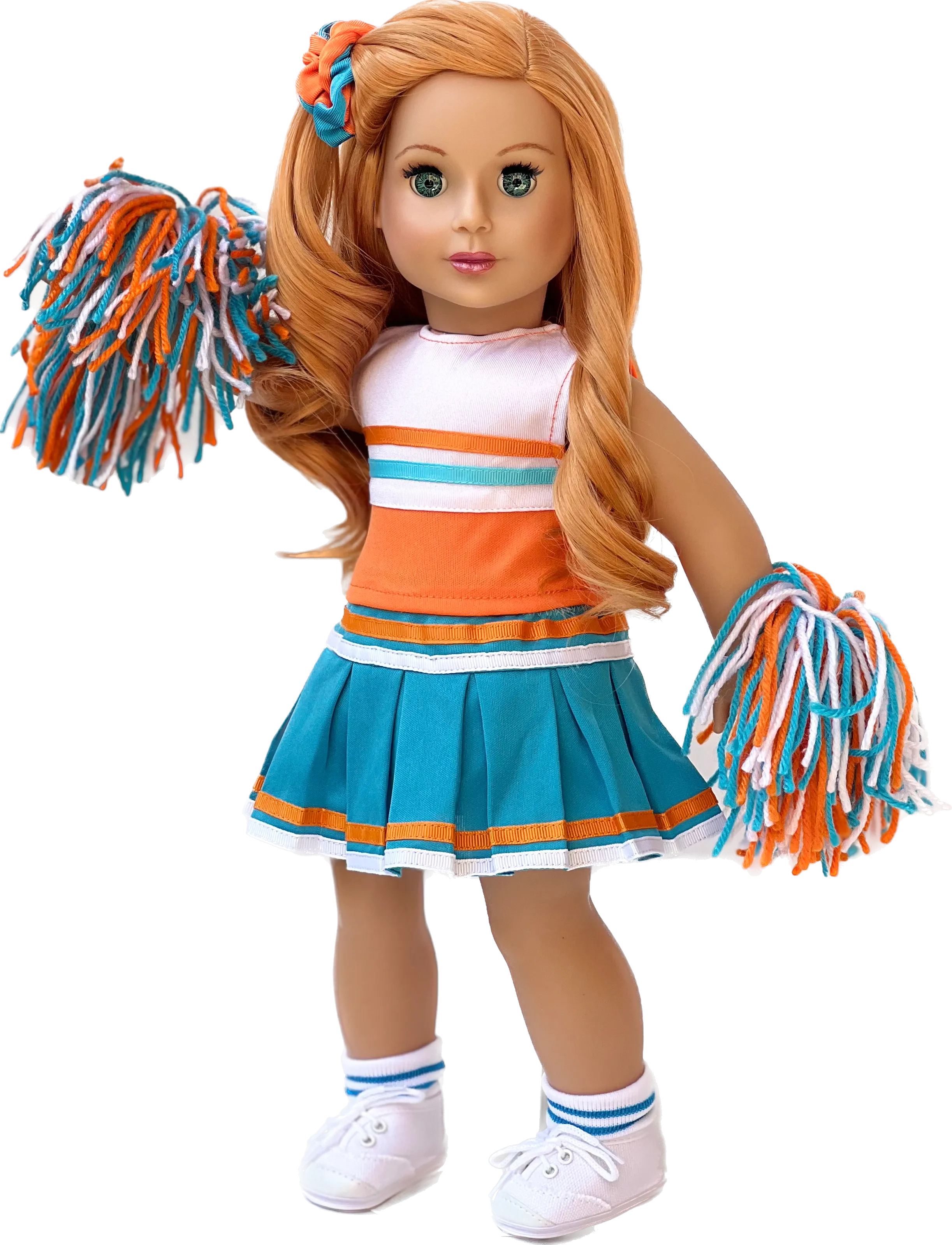 Cheerleader - Clothes for 18 inch Doll - 6 Piece Outfit - Blouse, Skirt, Headband, Pompons, Socks and Shoes