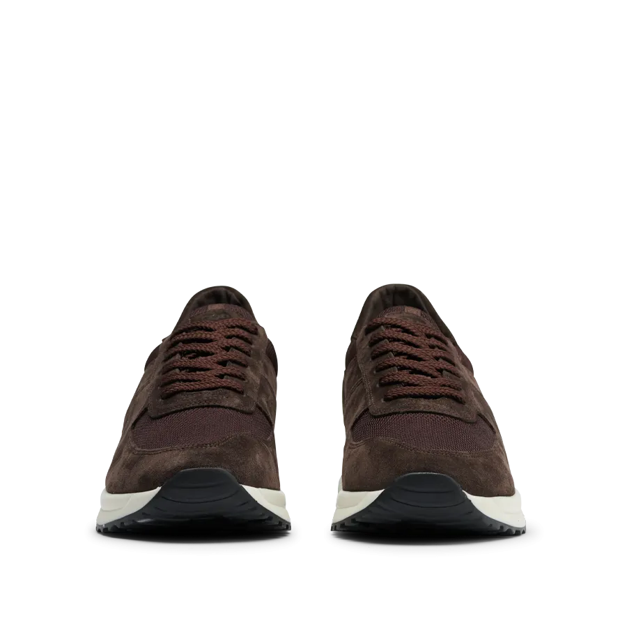 Dark Brown Suede Leather Stride Runners