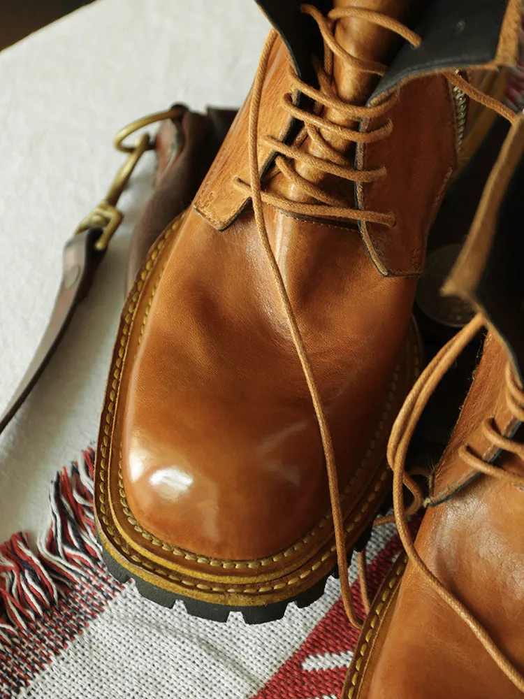 Distressed Zip Work Boots