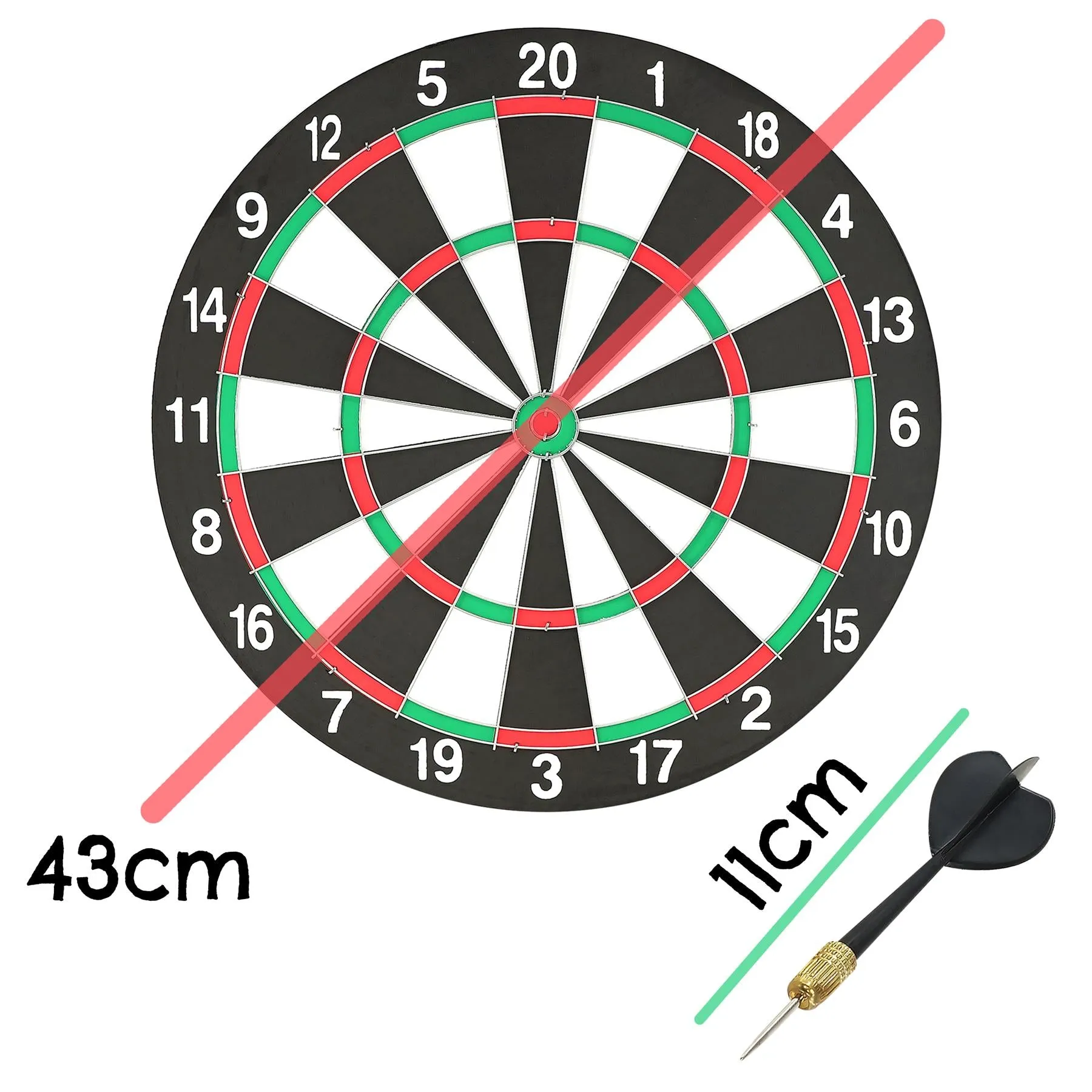 Double-Sided Dartboard with 6 Darts