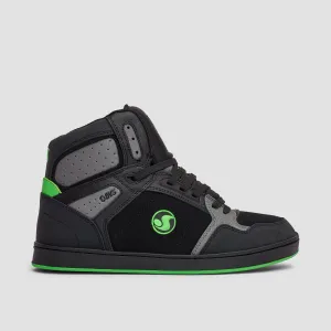 DVS Honcho High Top Shoes - Black/Charcoal/Lime Suede