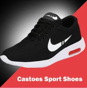 Elegant Black Mesh Solid Sports Shoes For Men