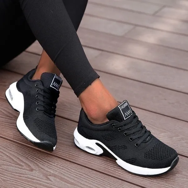 Fashion Women Running Shoes Breathable Mesh Outdoor Light Weight Sports Shoes Casual Walking Sneakers Lace-up Women Sneaker