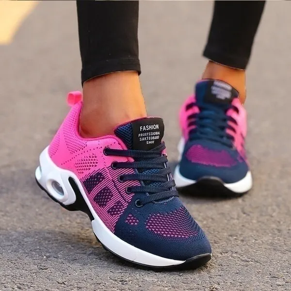 Fashion Women Running Shoes Breathable Mesh Outdoor Light Weight Sports Shoes Casual Walking Sneakers Lace-up Women Sneaker