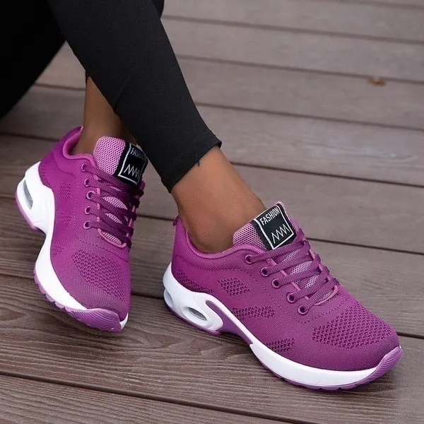 Fashion Women Running Shoes Breathable Mesh Outdoor Light Weight Sports Shoes Casual Walking Sneakers Lace-up Women Sneaker