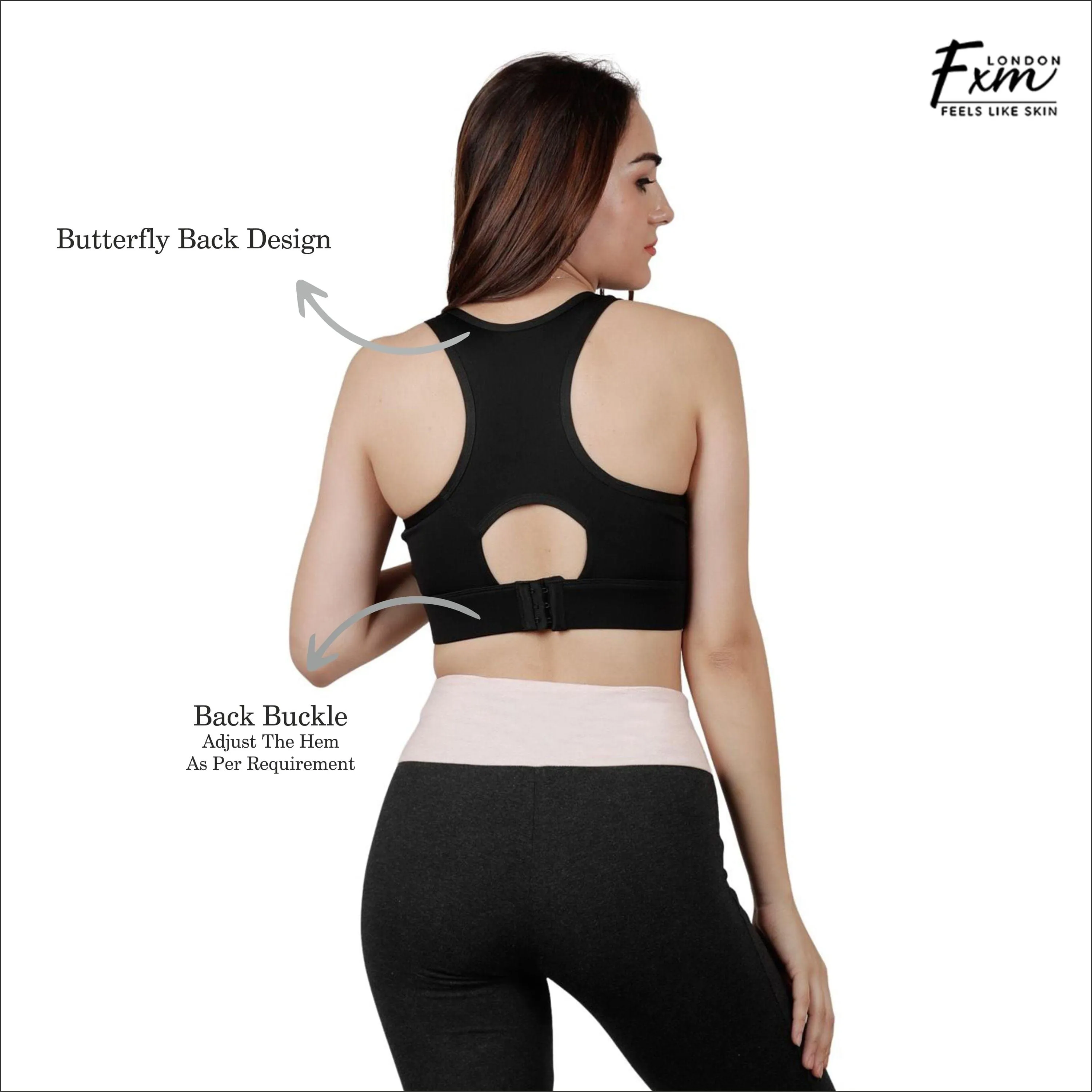 FXM Flexiwear Active Sports Bra for Women & Girls-  Gym, Yoga, Running Bra - Wireless, Zero Bounce Extra Support NY-S0019