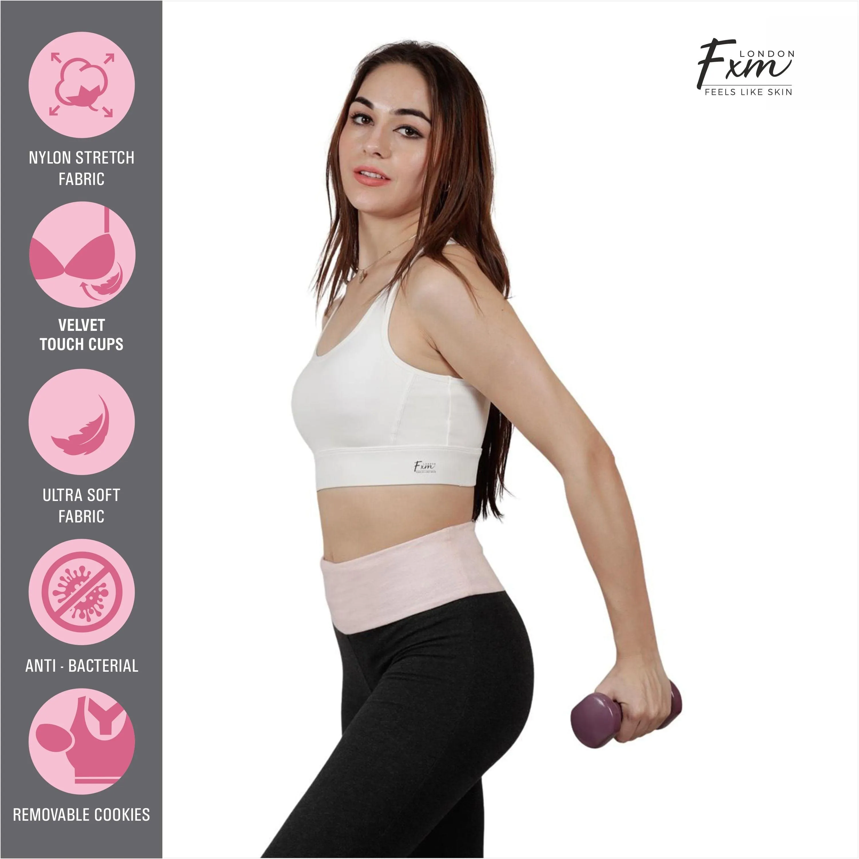 FXM Flexiwear Active Sports Bra for Women & Girls-  Gym, Yoga, Running Bra - Wireless, Zero Bounce Extra Support NY-S0019