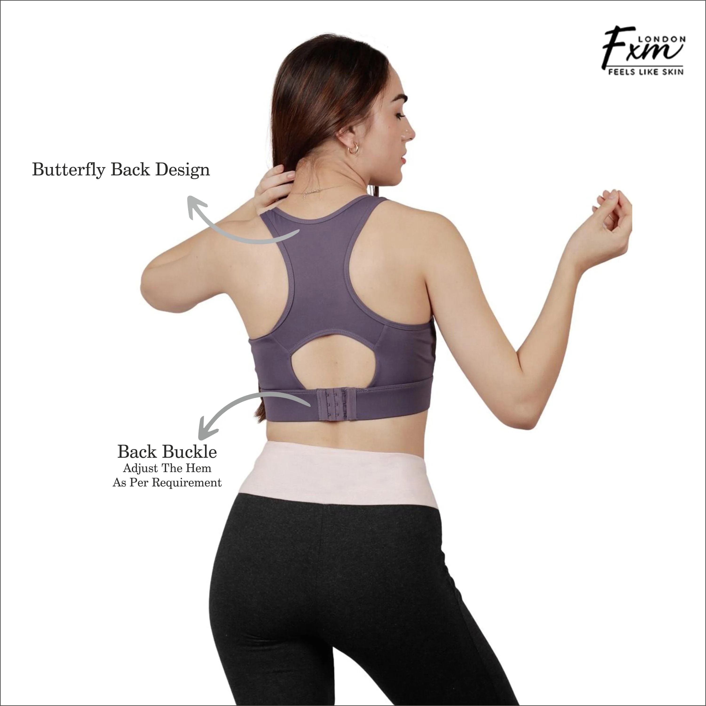 FXM Flexiwear Active Sports Bra for Women & Girls-  Gym, Yoga, Running Bra - Wireless, Zero Bounce Extra Support NY-S0019