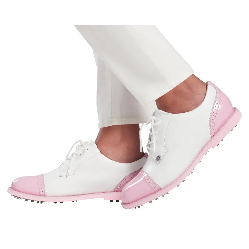 G/FORE Cap Toe Gallivanter Golf Shoe - Snow/Blush