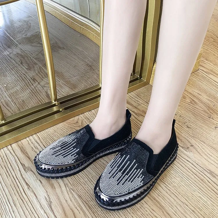 kamames Flat-Soled Casual Shoes 2023 Spring New Round Head Set Foot Breathable Single Shoes Ins Fashion Korean Version Comfortable Board Shoes