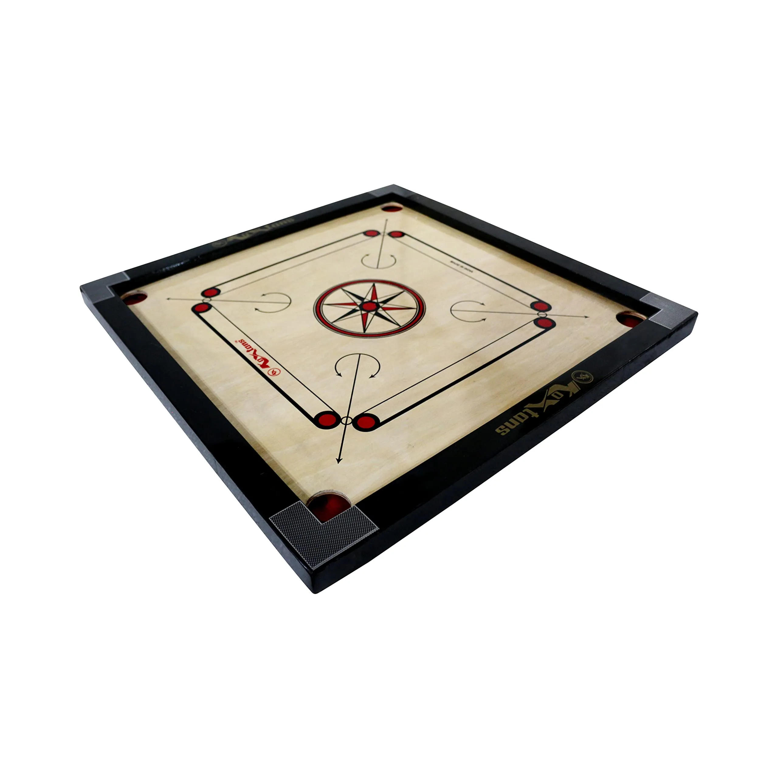 KOXTONS -Carrom Board Medium Size, 1.5" Border (Economy) with Stricker & Accessories, All Ages, Brown