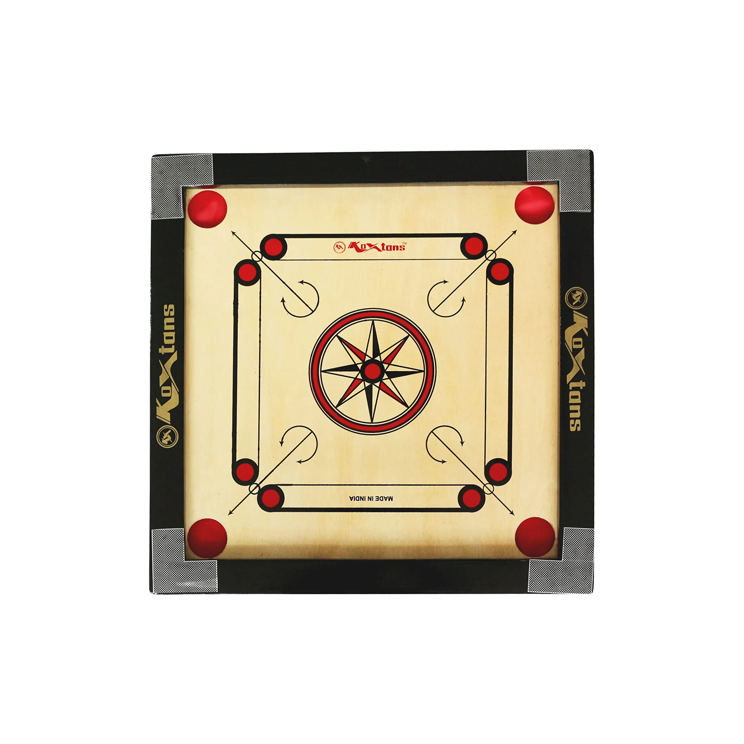 KOXTONS - Carrom Board Small 1.5" Border (Economy), Brown, All Ages