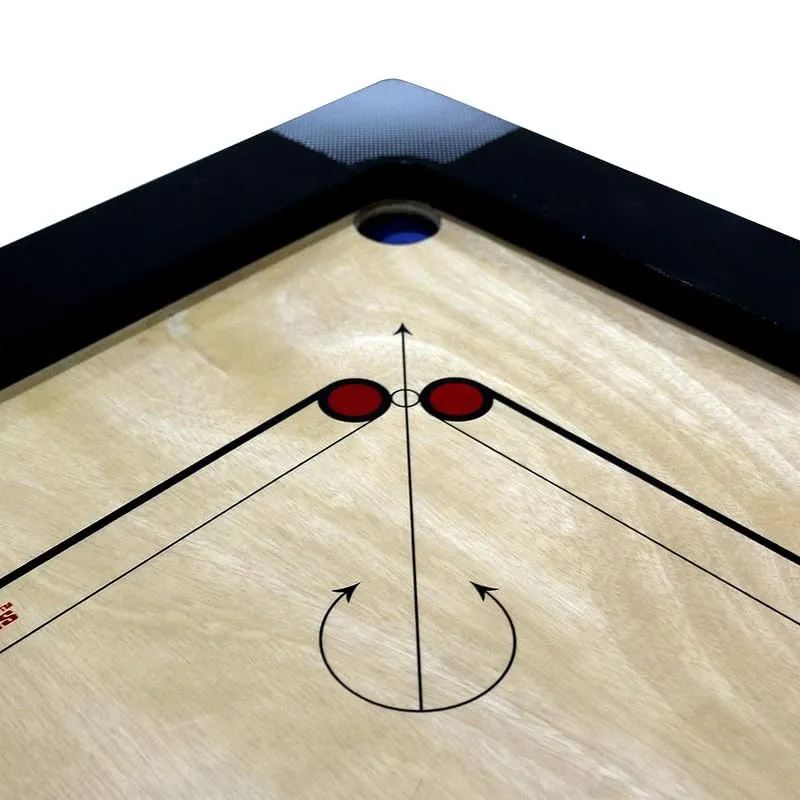 M Art Carrom Board Medium Size 26"x26" inch Glossy Polish with Coin,Stricker, Powder Free,