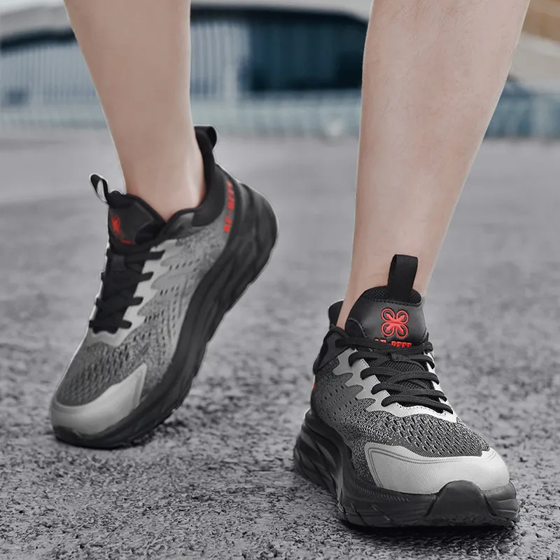 Men's and Women's Mesh Running Shoes Walking Sports Breathable Comfortable Lightweight Thick Sole Fashion Sneakers