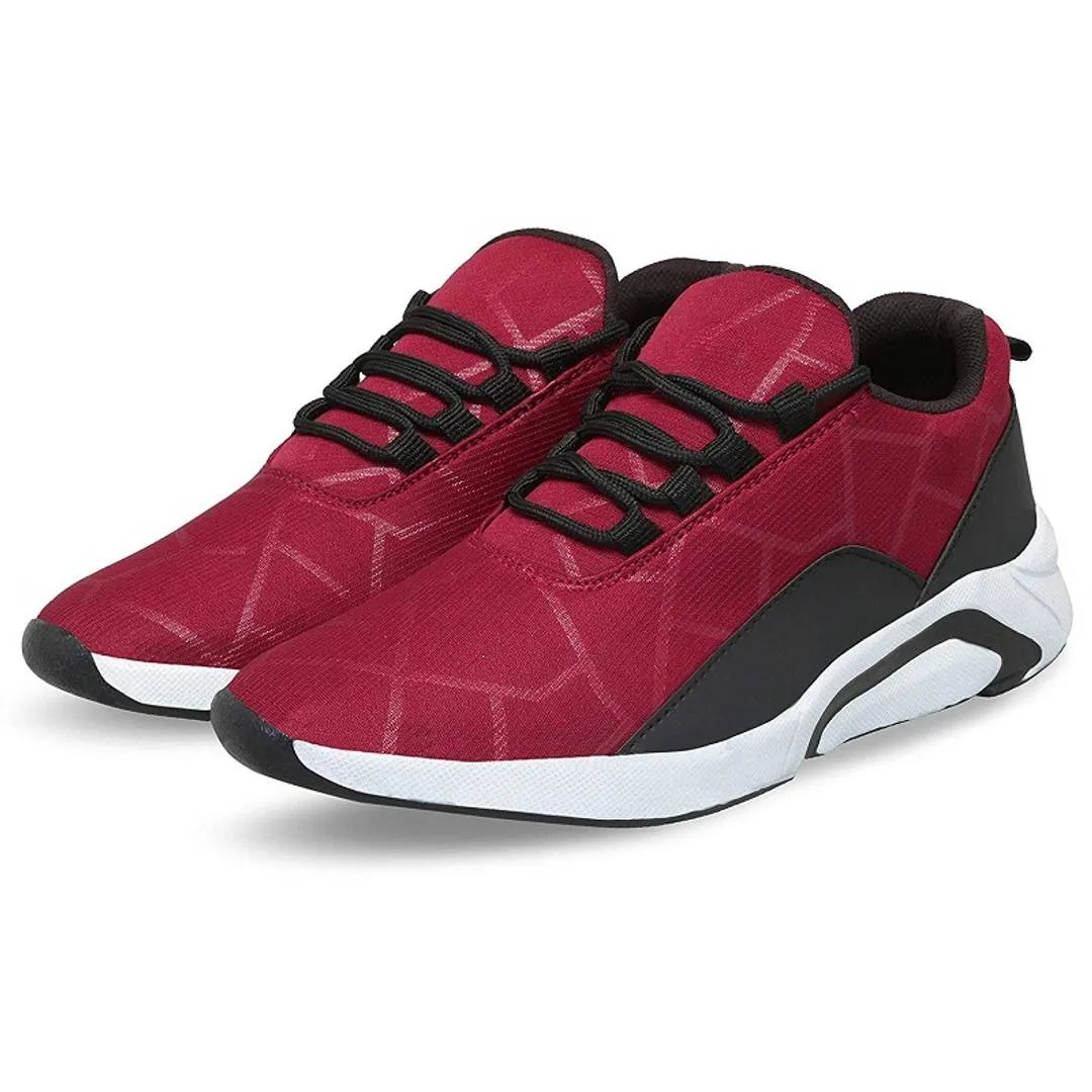 Men's Stylish and Trendy Maroon Solid Sports Shoes