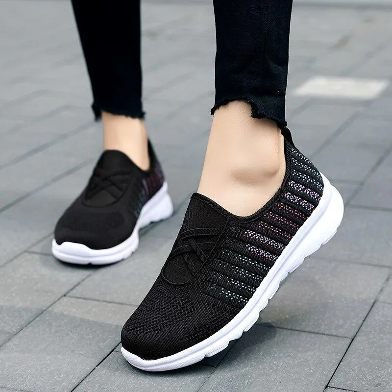 Mesh Breathable Sports Shoes Women's Light Running Shoes Flat Shoes Casual Women's Shoes