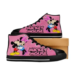 Minnie mouse and Mickey mouse Shoes High Top Sneakers for Kids and Adults