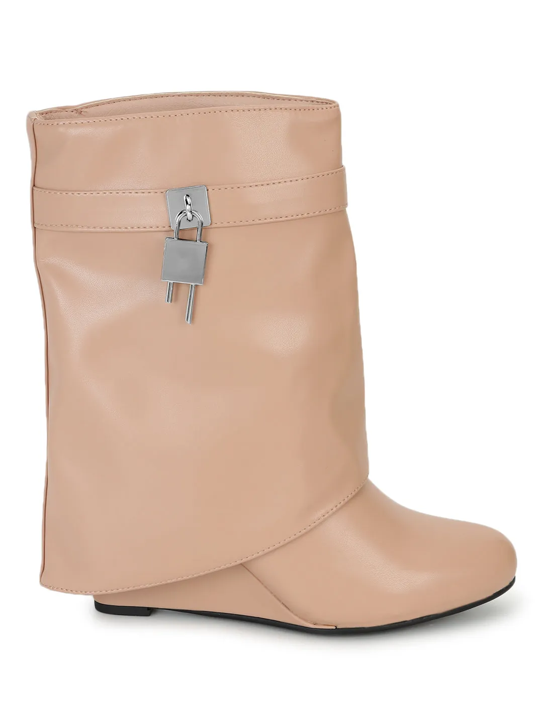 Nude PU High-End-Fashion Stylish Ankle Boots (TC-RS3667-NUD)