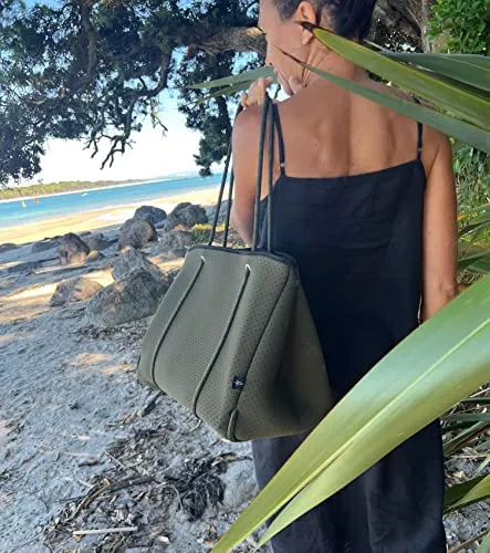 Pole Tribe Neoprene Tote Versatile Lightweight Ideal for Beach Olive Khaki